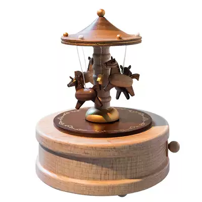 jeancard Taiwan wooden carousel music Box birthday lover gift to send girls children's music box