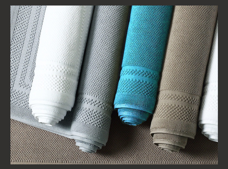 товар из китая 100% cotton bath towel with non-slip cotton floor mat浴巾 Its own brand