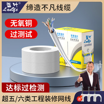 Langye National Standard Category 6E Network Cable Gigabit Home Engineering Indoor and Outdoor Category 5 5 Seven 7 Double Shielded Poe Network Meter