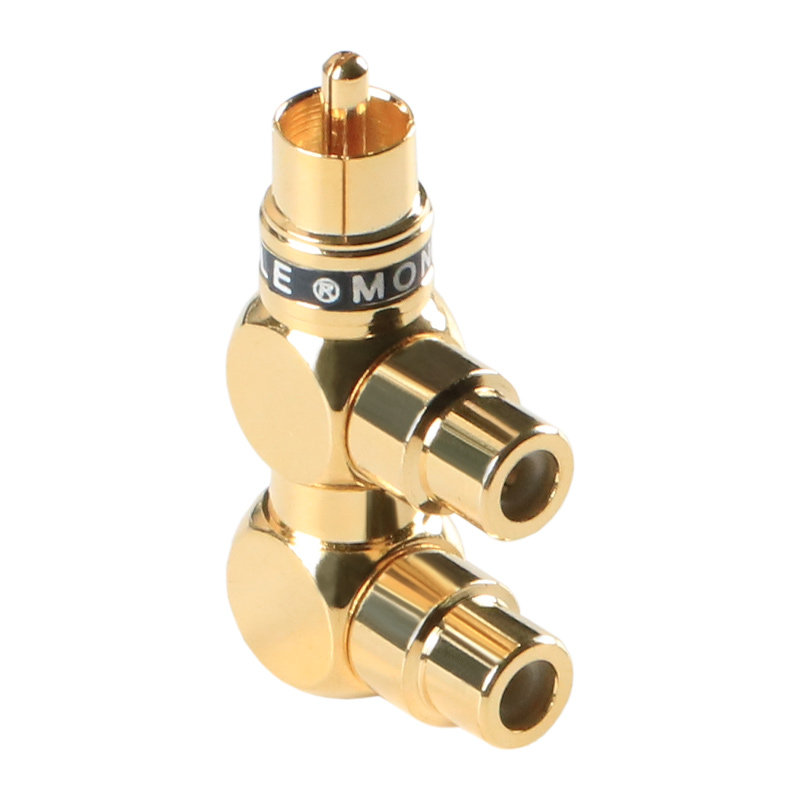 Pure Copper Lotus Three-Way Connector Audio Rca Splitter One Male to Two Female Av Lotus Splitter Adapter