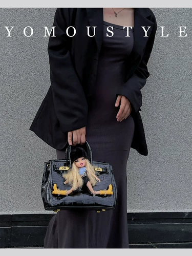 Кукла, платиновая маленькая сумка клатч, сумка через плечо, крокодиловый принт, в стиле панк