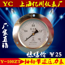 Y100ZT axial edge pressure gauge 0-0 6 1 1 6 2 5 6 10 16 25 40 60MPA panel
