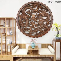 Dongyang wood carving pendant fragrant camphor wood carving and painting imitation ancient Kirin Chinese living room art fu character bedroom decoration