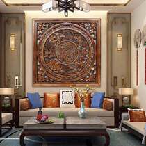 East Yang Wood Carving China Wind Four Seasons Five Fu Pendant Incense Camphor Wood Engraving Chinese Living Room Genguan Background Wall Wall Decoration