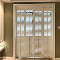 Hongsenzhuo red oak folding solid wood shutters doors and windows balcony windows study cloakroom activity trackless sliding door customization