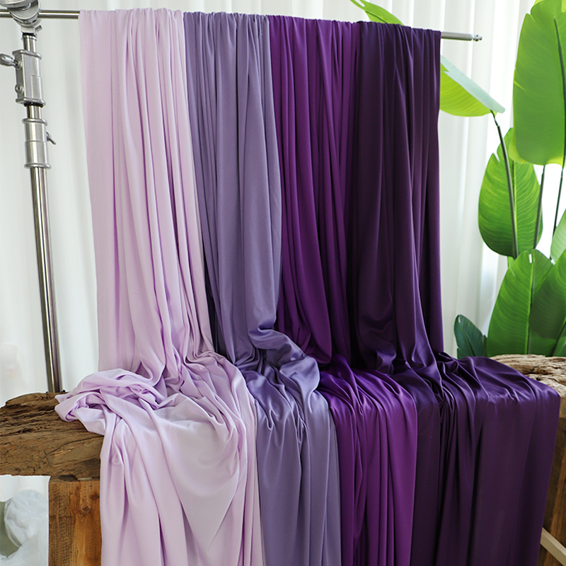 Purple Wedding Drapes Milk Silk Fabric Stretch Drapes Stage Ceiling Reception Hall Top Wedding Decoration