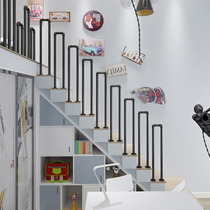 Simple modern spiral staircase handrail guardrail indoor creative tone n-type railing elderly childrens home fence