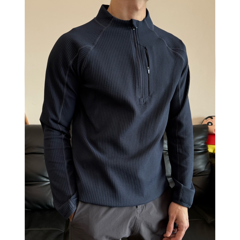 Spring and Autumn Half-Zip Waffle Quick-Drying Shirt with Small Stand Collar, Quick-Drying T-Shirt, Long-Sleeve Raglan Style Couple Sweatshirt Spring and Autumn Half-Zip Waffle Quick-Drying Shirt with Small Stand Collar, Quick-Drying T-Shirt, Long-Sleeve Raglan Style Couple Sweatshirt