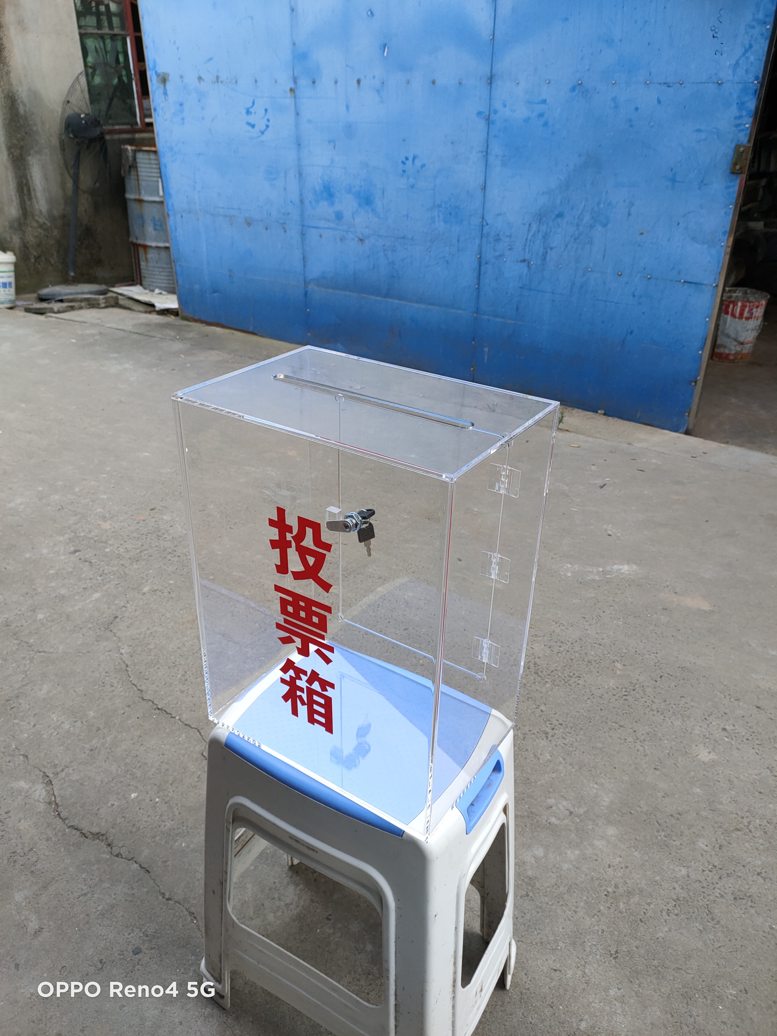 Transparent suggestion box with lock, tip box, waste ticket box, merit box, drop box, donation box, lost and found box