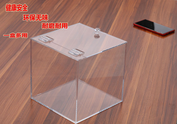 Customized acrylic with lid desktop storage box plexiglass transparent display box storage box dustproof display cabinet