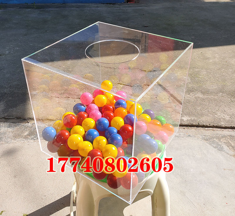 Red Black White Transparent Acrylic Pumping Box Organic Glass 20cm Touch Award Box Drawing of Props Shake Jackpot