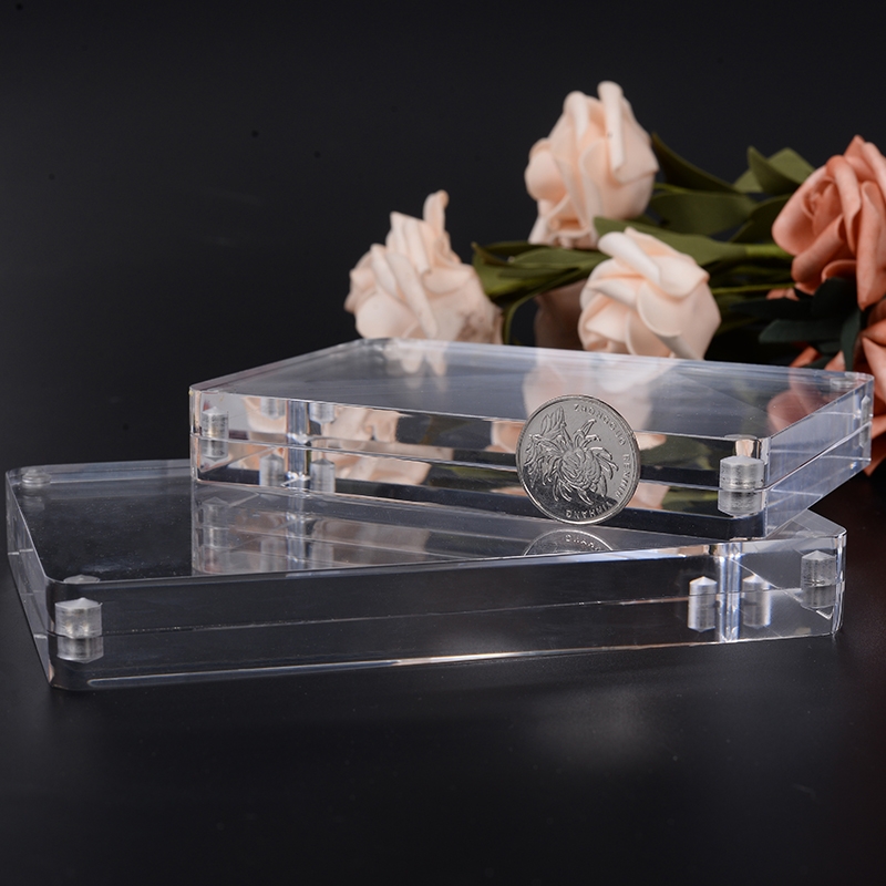 Double sided crystal acrylic pendulum table card magnet price tag card 3 5 6 7 8 inch transparent photo frame custom