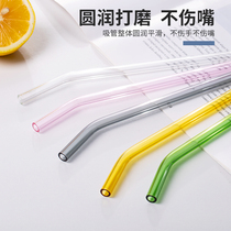 Straw glass heat-resistant non-disposable children long straw pregnant women environmentally friendly milk tea juice creative color coarse drinking tube