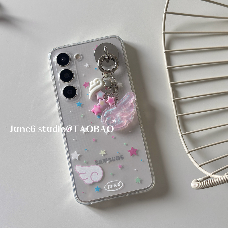 June6 Studio Korea ins Can Hold Small Cards, Colorful Star Wings, Suitable for Samsung S26 Ultra Phone Case A56 Precision Hole S25 Girly S24 Ultra New Transparent Soft Case S23+ June6 Studio Korea ins Can Hold Small Cards, Colorful Star Wings, Suitable for Samsung S26 Ultra Phone Case A56 Precision Hole S25 Girly S24 Ultra New Transparent Soft Case S23+