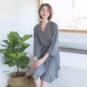 Áo ngủ nam mùa hè mỏng phần áo choàng waff nam cộng với kích thước dài thấm hút khách sạn đồ ngủ