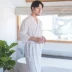 Áo ngủ nam mùa hè mỏng phần áo choàng waff nam cộng với kích thước dài thấm hút khách sạn đồ ngủ