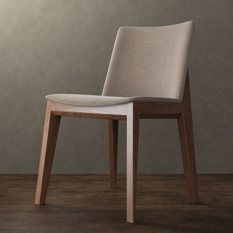 Nordic solid wood dining chair Household modern simple leather dining