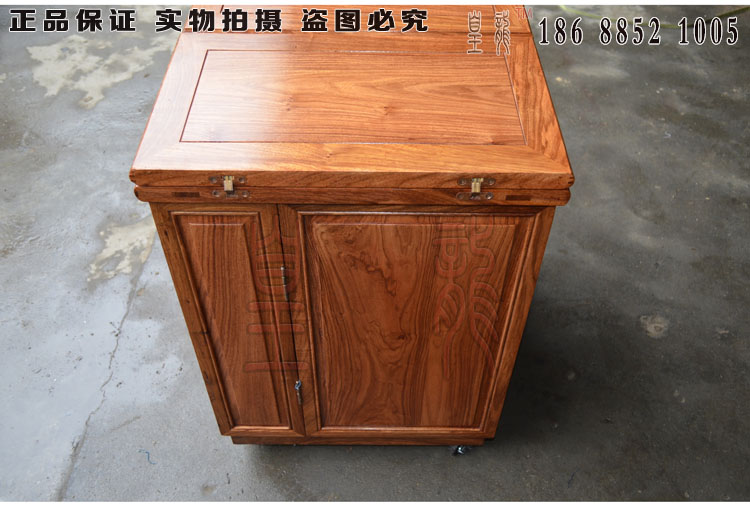 Mahogany đồ gỗ kung fu bàn trà châu Phi vàng văn phòng bằng gỗ hồng gấp bàn trà nhỏ xe di chuyển - Bàn trà bàn sofa mặt đá