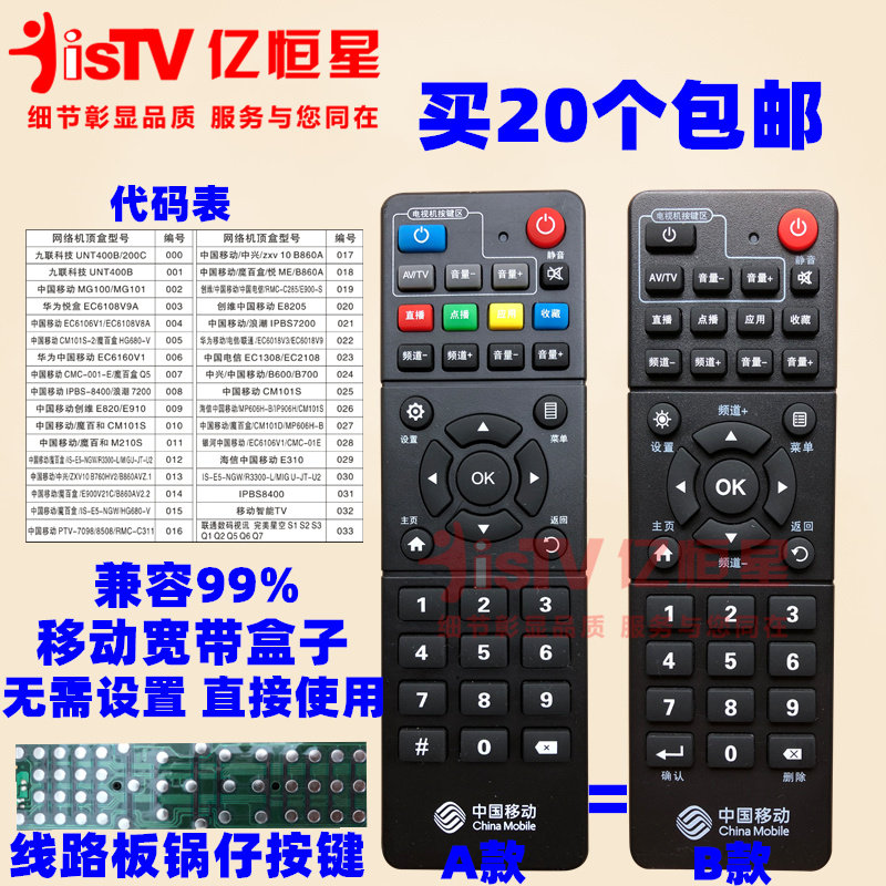 China Mobile Universal Remote Control Migu MG101 MG100 South Pass MGV2000 Magic Hundred and M100 M101