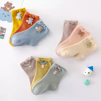 Baby socks spring and autumn cotton newborn baby stockings autumn and winter cute super cute newborn male and female baby socks