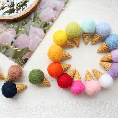 DIY mini Christmas tree materials for wool felt ice cream bouquet cart