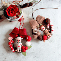 Christmas gifts Christmas activities Wool felt car hang DIY material pack