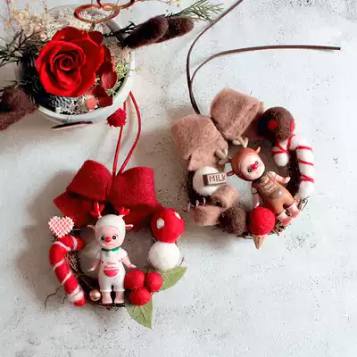 Christmas gift Christmas event wool felt Car pendant DIY material bag