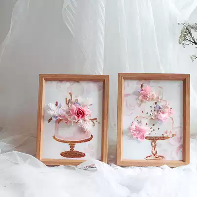 Three-dimensional dried flower photo frame flower three-dimensional decal salon activities Eternal flower handmade decorative painting material package Wedding decoration
