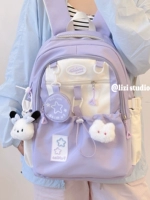 Сиреневая большая синяя подвеска с бантиком, значок