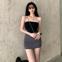 Black triangle silk scarf chest summer outside wearing a camisole female inner wrap chest to prevent the light sexy hot girl coat tide