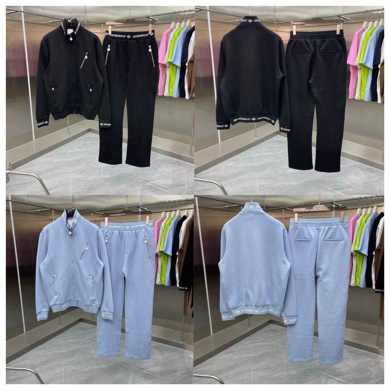 Autumn and Winter New European and American Cross-Border Ca Men's Fashion Suit, Loose Zipper Cardigan, Versatile Long-Sleeved Two-Piece Set