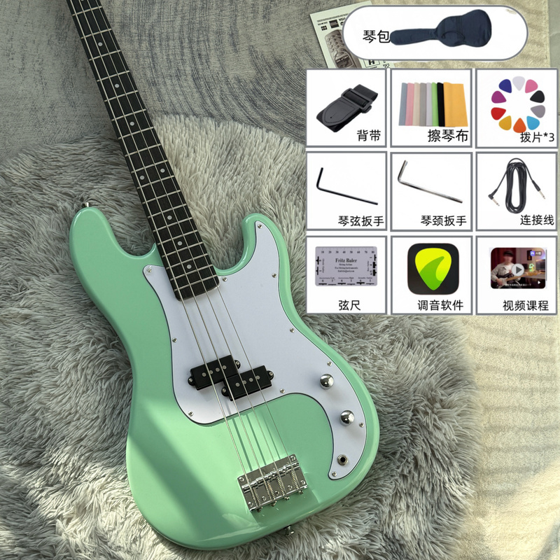 Electric Bass P-Type Four-String Beginner Novice Squeel Model P-Bass Playing Bass Guitar Rock