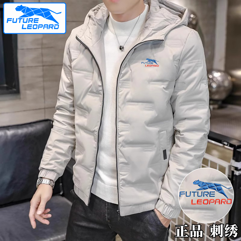 Men's Lightweight down Jacket, 2026 Winter New Style, Embroidered, Warm, Thickened, Windproof, Cold-Proof, Hooded Men's Coat