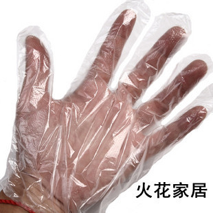 冰雪牌一次性薄膜手套PE手套卫生手套美容 吃龙虾手套70只装