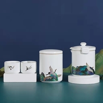 The Palace White Crane Xiao Tea Set Chinese 5 pieces Tea Tea Cup Tea Cup Ceramic Travel Tea Ceremony