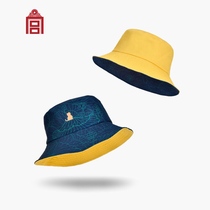 Palace Palace meow lotus fisherman hat double-sided wearing mens and womens sunshade sunscreen hat outdoor fishing sports sun hat