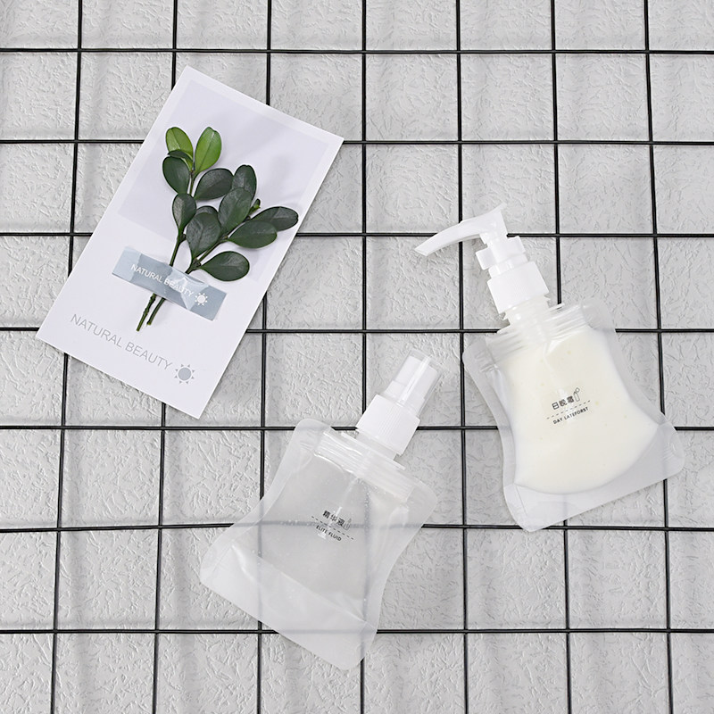 Travel packaging bag unprinted wash and care set shower gel shampoo moisture bottle travel spray makeup bottle