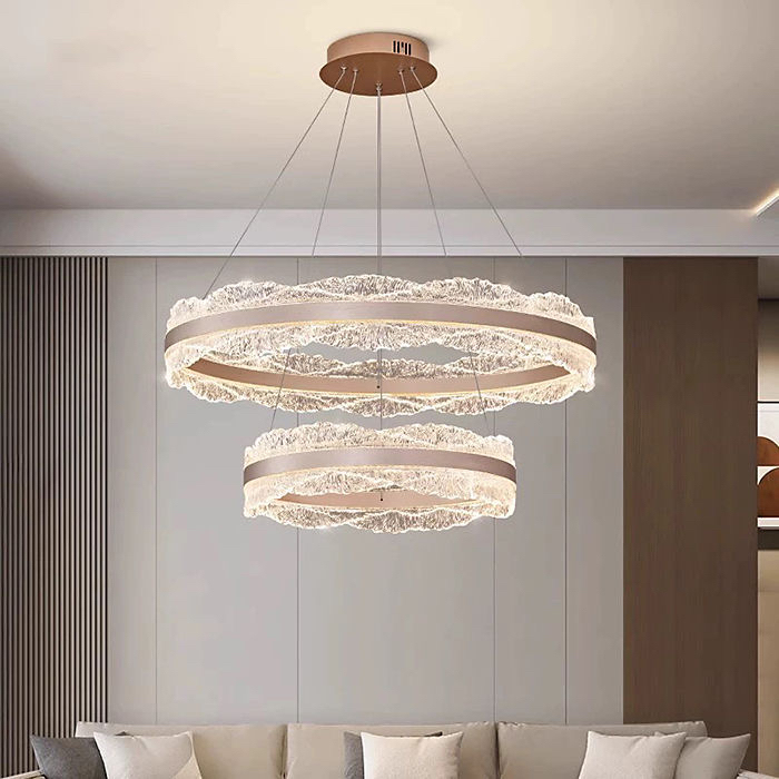 Modern Italian Light Luxury Style Living Room Chandelier, High-End Dining Room Main Light, 2025 New Model, Round and Elegant Main Hall Lighting
