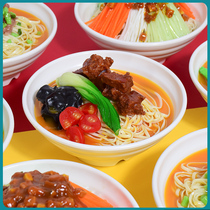 Fake fried sauce noodles shredded meat wide powder ornaments custom Chinese food simulation ribs noodles model shop furnishings home decorations