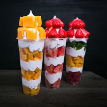 Simulated Tai Mango Cup model Mango Cup sample mango smoothie strawberry lasagna fruit cup cream mold