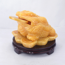 Zhaocai Jinbao Yellow Jade Golden Toad Ornaments Three-legged Golden Toad Home Decoration Opening Gifts Feng Shui Decoration