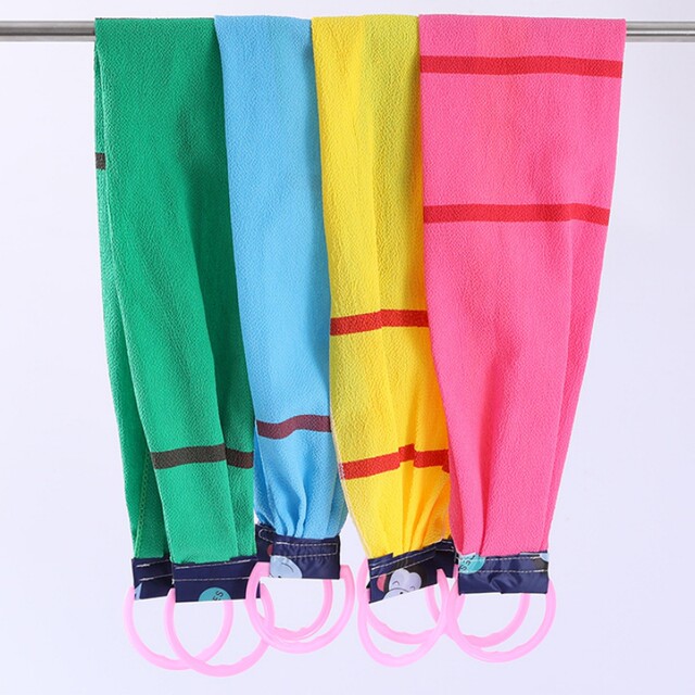 Back Scrubbing Towel for Women, Strong Decontamination, Coarse Sand Back Scrub Strip, Double-Sided Bath Towel, Self-Use Back Scrubbing Tool