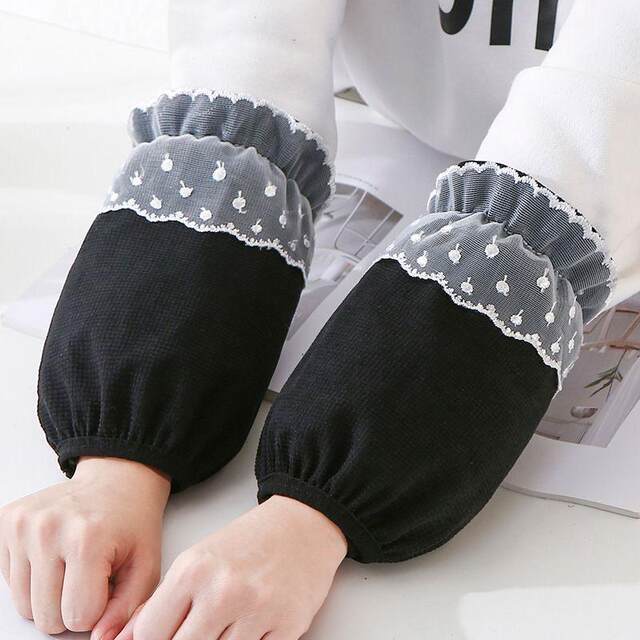 Sleeve Covers for Women, Autumn and Winter down Jacket Special, 2025 New Short Style, Adult Lace Office Anti-Dirt Protective Sleeves