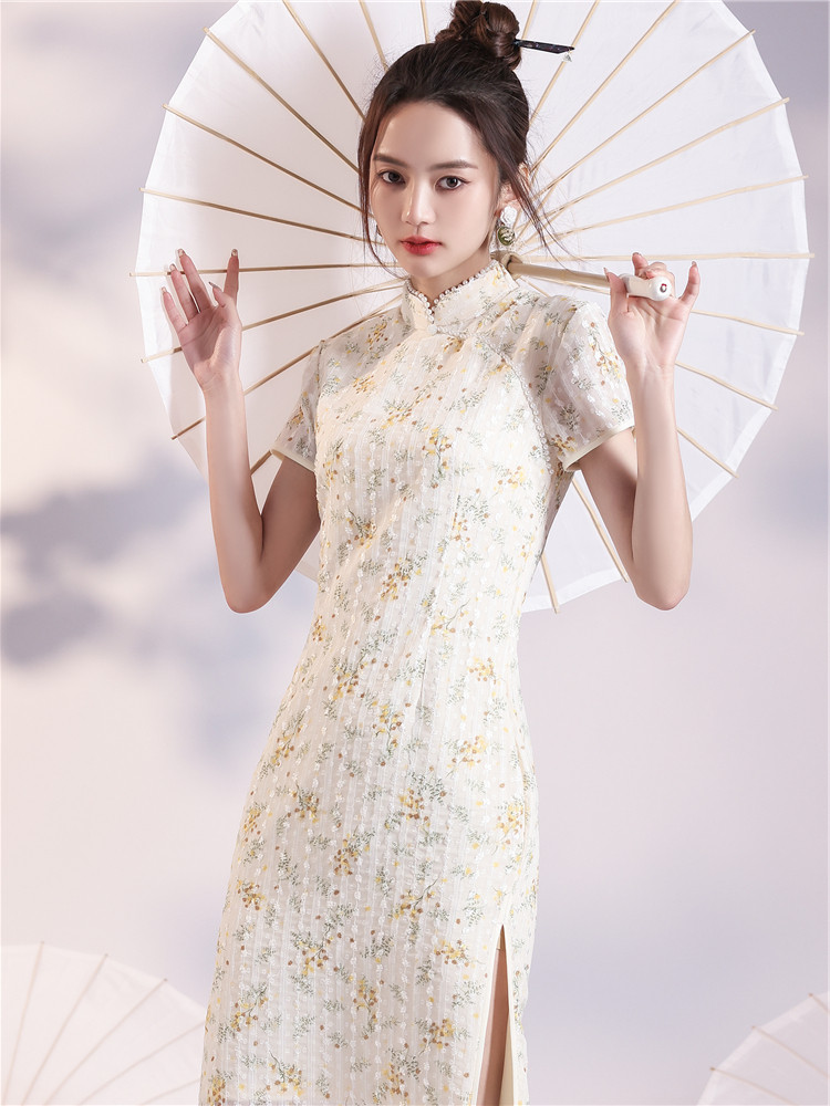 The French flag gown 2021 The new women's summer high-end improved version of the Chinese Wind Dress Young Girl Everyday