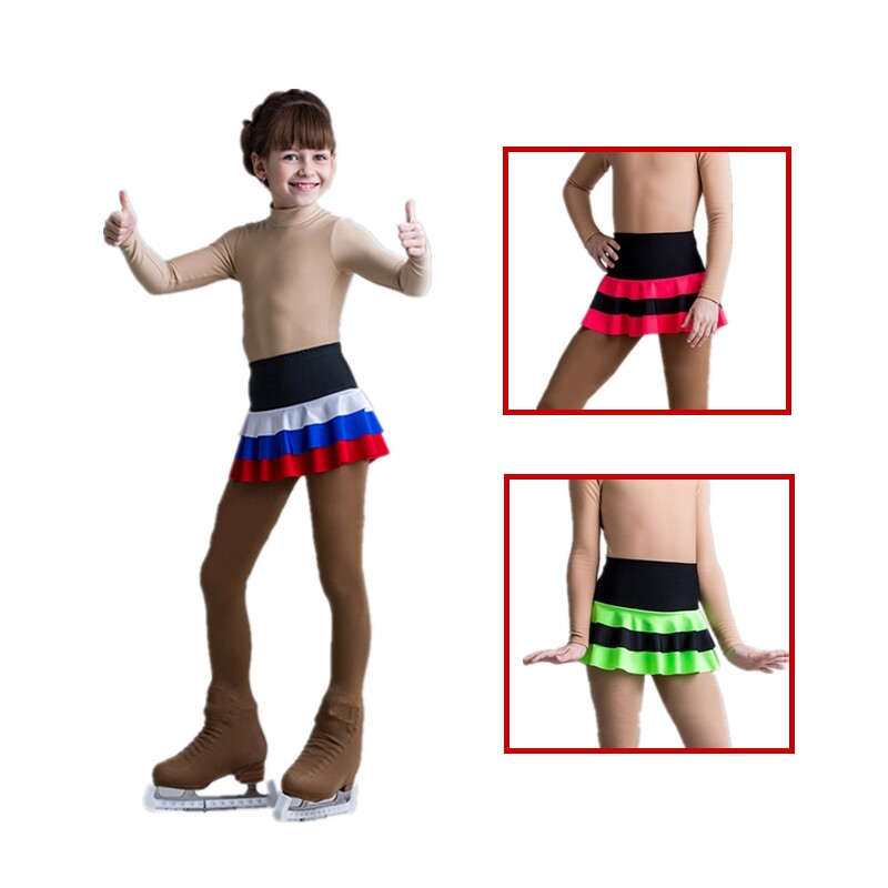 Dance ice Girls figure skaters performance 100 hitchhiking Ice Skirts Multicolored Children's Ice Test Competition Short Skirts
