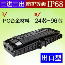 Optical cable connection box three in three out 24 48 96 core Harvard optical cable connection package optical fiber connector box horizontal waterproof