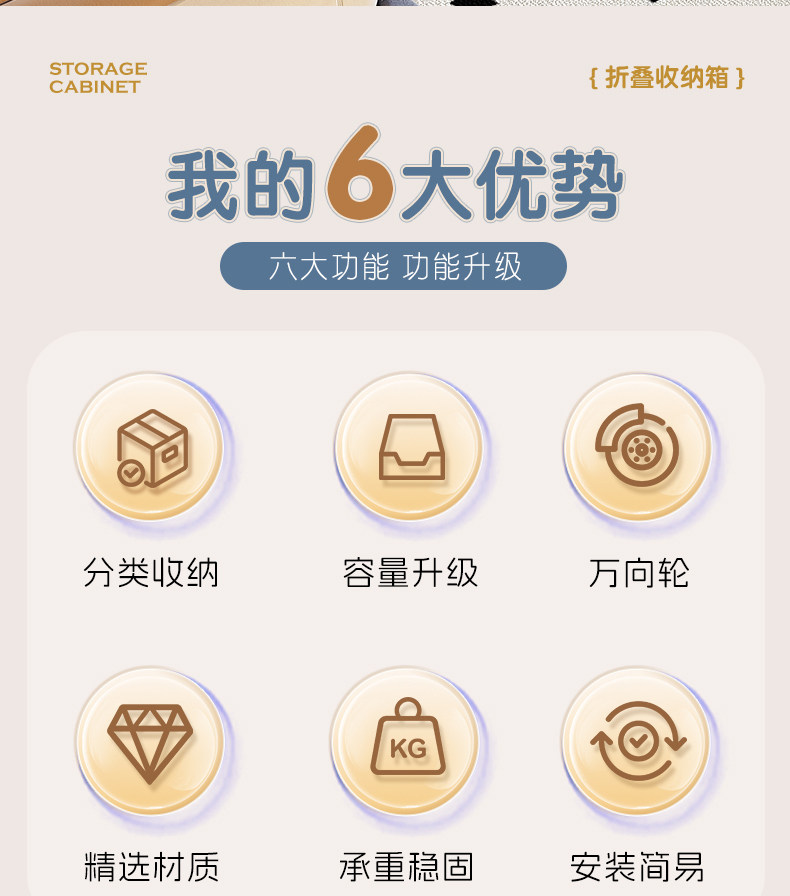 衣服收纳箱家用大容量整理箱衣物被子超大储物箱可折叠卧室床头柜详情2