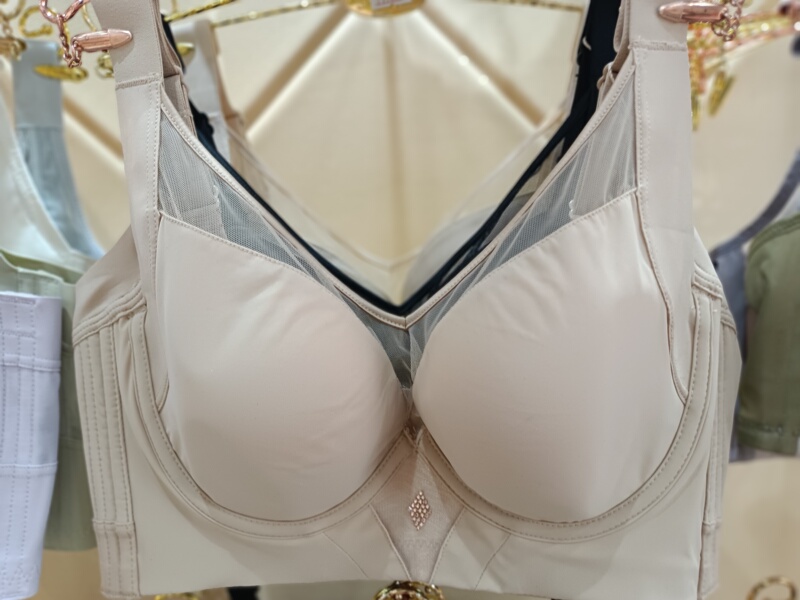 Qiwu Love Mask Face Mask Women's Underwear Bra Smooth Cup Soft Underwire Gathered Side Support Comfortable Seamless Underwear