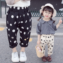 Childrens wear polka dot trousers 3 girls casual pants 2-4 years old childrens sports pants 2020 Autumn New Baby pants