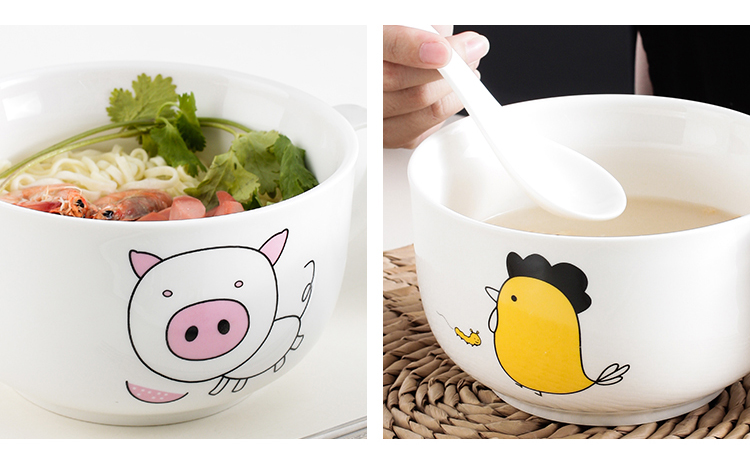 Chinese zodiac mercifully rainbow such as bowl with cover ceramic with handles lunch box and lovely students dormitory high - capacity extra - large ceramic cup